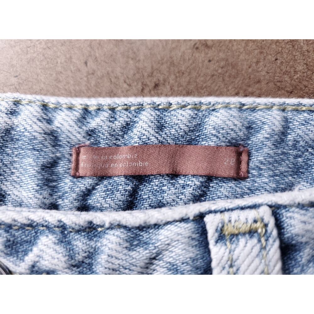 Pilcro Anthropologie High Rise Wide Leg Jeans Straight Distressed Womens 28 Blue - Picture 11 of 14
